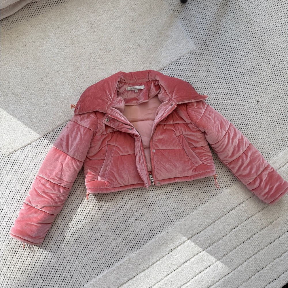 Pink Velvet Puffer Jacket lovers & friends